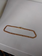 9 CT YELLOW GOLD 10.75 INCH FIGERO BRACELET 6.70 GRAMS
