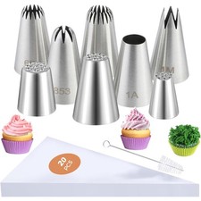 Spritztüllen Set 29 Stück Edelstahl Dekorieren Kuchen Torten Backen