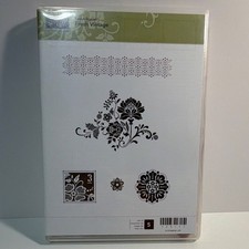 Stampin' Up Fresh Vintage Rubber Mounted Stamp Set Flowers Plants Theme