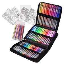 96 Color Artist Gel Pen Set with Portable Travel Case, Includes 24 Glitter, 1...