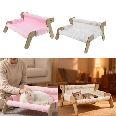 Erhöhtes, stabiles Katzensofa aus Holz für Katzen, Kleintiere und Welpen