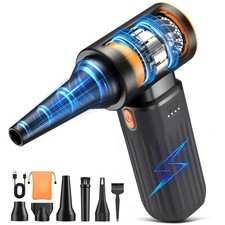 Compressed Air Duster, 260000RPM Cordless Electric Air Blower with Brushless ...