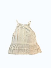Maurices Women's Large Ivory 100 Rayon Lace Trim Tank Top Boho Flowy.