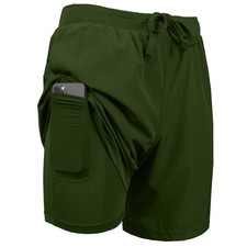 Men's 2 in 1 Quick Dry Shorts Large in Green - Running Swimming Weight Lifting