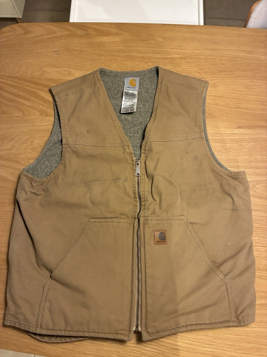 Cathartt Work Vest ブラウンS Carhartt Brown Work Vest Lined Zip Front Large Regular Solid Logo