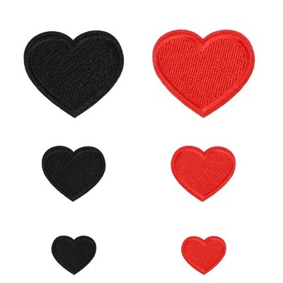 Heart Iron on Patches, 6 pcs Herz Bestickte Patches zum Aufbügeln, Mini Stick...
