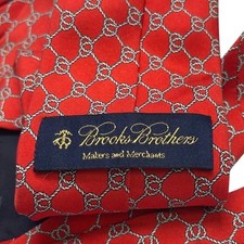 Brooks Brothers Red Tie Makers and Merchants Silk Nautical Rope Pattern USA Made
