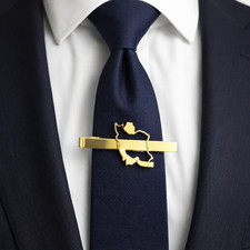 IRAN PERSIANMAP TIE CLIP Gold Tone Stainless Steel Minimalist Men's IRANIAN Gift