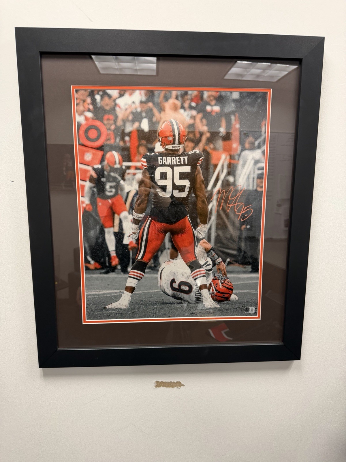 Myles Garrett Auto Framed Photo Beckett Authenticated 