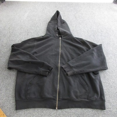 T Alexander Wang Hoodie Sweatshirt Mens Large Black Full Zip Fleece Pockets