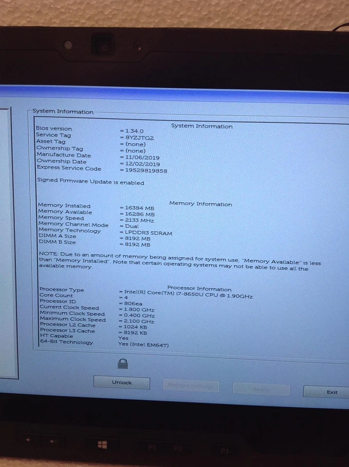 DELL Latitude 7212 i7 1.90Ghz 8th Gen 11.6" Tablet w/256GB SSD,16GB Ram, 2xBatt - Image 4 of 4