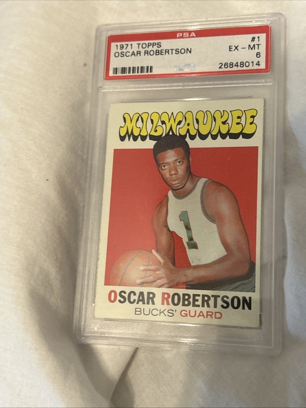 1971-72 Topps Oscar Robertson #1 Milwaukee Legend HOF Vintage PSA 6 EX MT; TUFF