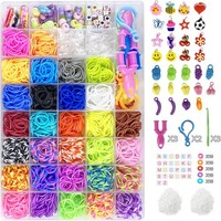 2700+ Loom BäNder Kit Jsdoin 30 Farben Loom Bands-GummibäNder Mit Clips, C