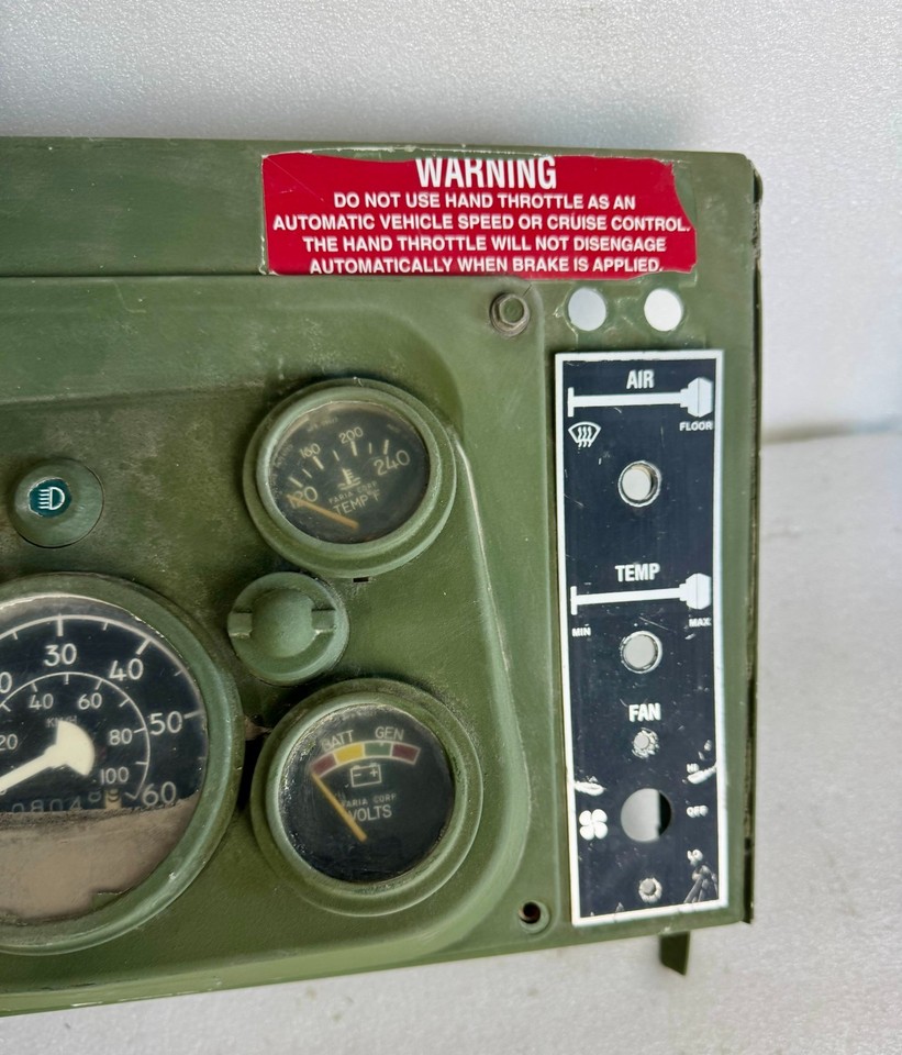 Hummer HMMWV Humvee M998 Dash Panel W/ Cluster Gauge Instrument Panel ...