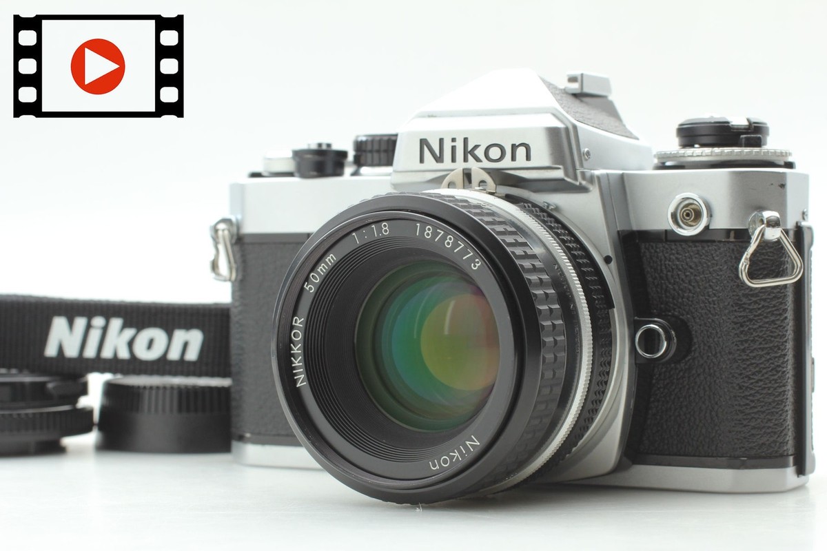 Nikon FE シルバー NIKKOR 50mm f/1.8 Nikon FE Silver SLR Film Camera Body Ai-s Nikkor 50mm f/1.8