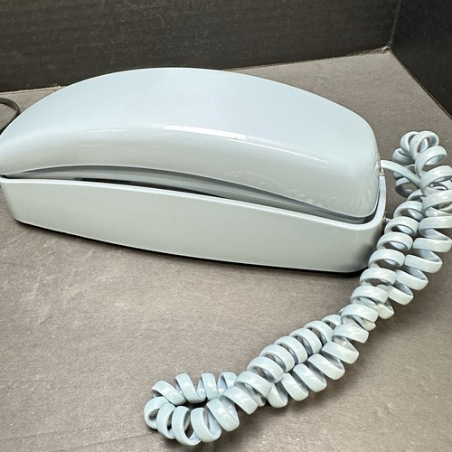 Vintage AT&T Trimline Light Blue 210 Touch Tone Push Button Landline Works