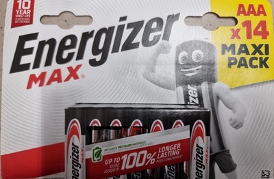 14x Energizer Max Batterie AAA LR03 MHD bis 12.2035 Alkaline 10 Jahre