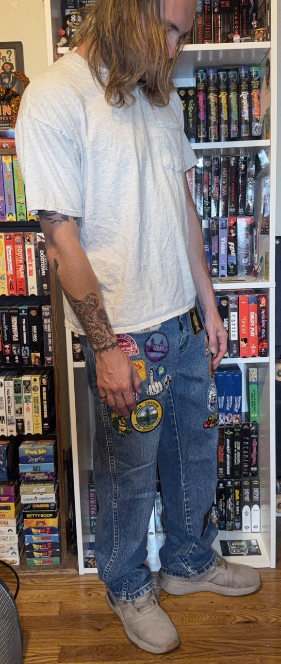 Patchwork Fire Resistant Wrangler Denims 36x32 - image 8