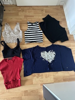 Damen Mädchen Tops Bekleidungspaket, 6 Stück, Gr S  Oberteil Bauchfrei Sommer