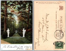 Lenox MA Grand Fosters Estate Wood Scene Postcard