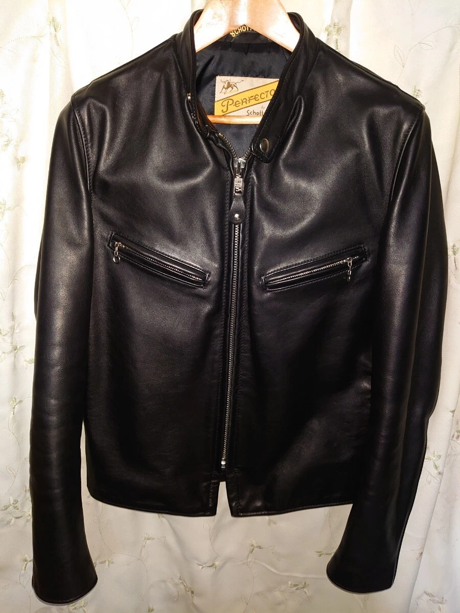 Schott 141xjs サイズ36 BLACK MADE in USA Schott Classic Racer 141 Motorcycle Jacket