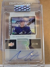 NILS HOGLANDER 2020-21 UD CLEAR CUT EXQUISITE ROOKIE AUTOGRAPH /49 AUTO CANUCKS
