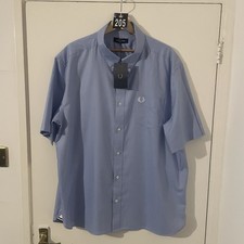 Fred Perry Oxford Shirt Short Sleeve Light Blue XXL Brand new With Tags