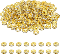 200 Stk 6Mm Rondelle Abstandshalter Perle Lose Perlen Gold/Silber