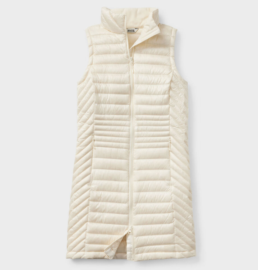 HOT DEAL Du.luth Women's Down Right Long Vest, Antique White