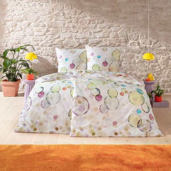Estella Mako-Satin BettwäSche 135X200 Jasmine Seifenblasen Punkte 4844-985-image