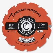 Crescent 10" x 12 Tooth LAMINATE FLOORING Circular Saw Blade