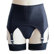 Luxallacki Sheer Mesh Cloth Splicing 6 Straps Garter Belt Shaping Girdle Cincher