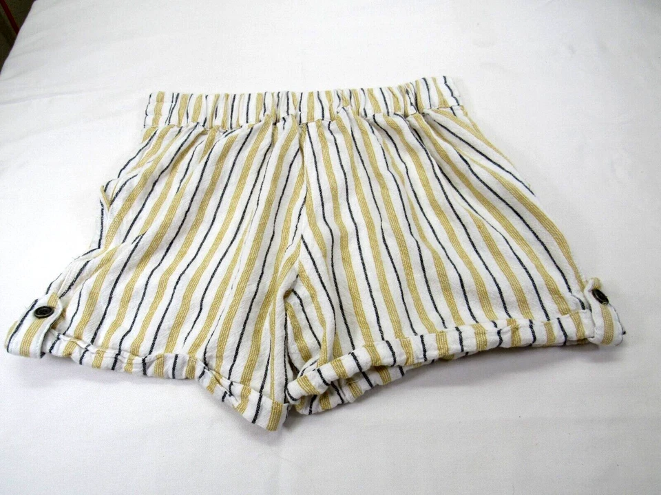 Per Se Womens M [29-32W 4L] Casual Soft Drawstring 2 Pockets Striped Linen Blend - Image 2 of 4