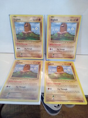 2016 Pokémon Diglett Basic Set 55/108 Mole 40HP Submerge Dig Through 4 ...