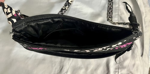 VERA BRADLEY Canterberry Zipper Hipster Crossbody Bag White Purple Pink Black - Picture 9 of 13