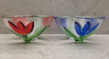 KOSTA BODA Tulipa Bowls 5.5"R x 2.75  T - Signed Ulrica Hydman Vallien