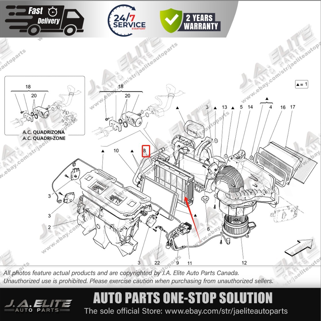 Maserati Ghibli 2019 Ac evaporator P/N 673014096