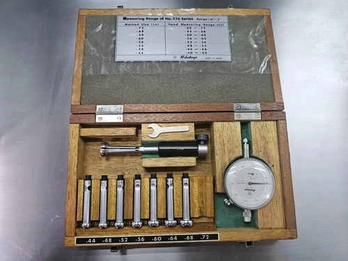 Mitutoyo 526-120, .4'' - .7'' X .0001'', Split Ball Dial Bore Gage 526-123