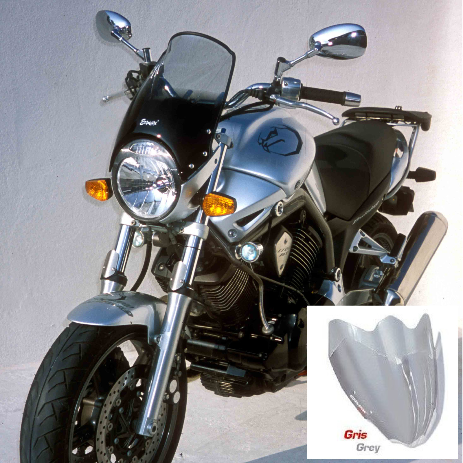 Bulle Ermax HP +10cm Yamaha BT 1100 Bulldog saut-de-vent gris pour balades et road trips