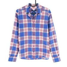 Camicia GANT Donna Blu Navy A Quadri In Velluto Di Cotone E Seta EU 34 UK 8 US 4