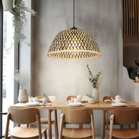HäNgeleuchte Pendellampe Holzleuchte Esstischlampe Boho Schwarz Braun H 120 Cm