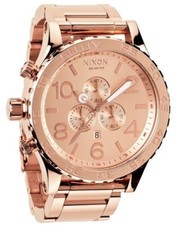 Nixon Men's 51-30 Chrono Rose Gold Quartz Watch A083-897 Stainless Steel 51mm