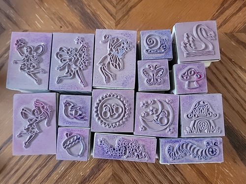 Melissa & Doug Fairy Rubber Stamp Set 15pcs Fairy Mushroom Spring Forest Etc. - Picture 2 of 2