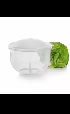 New Tupperware Super Crisp It Lettuce Keeper Bowl White Seal Clear Bowl Salad