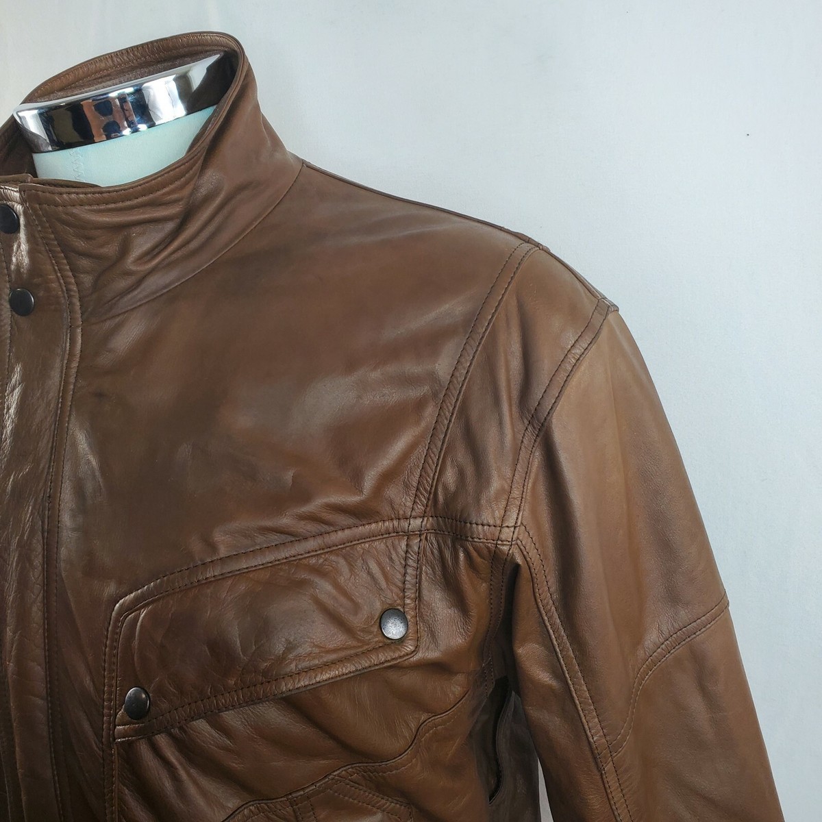 Vintage 90s retro 80s oldschool Leather Jacket Brown | eBay