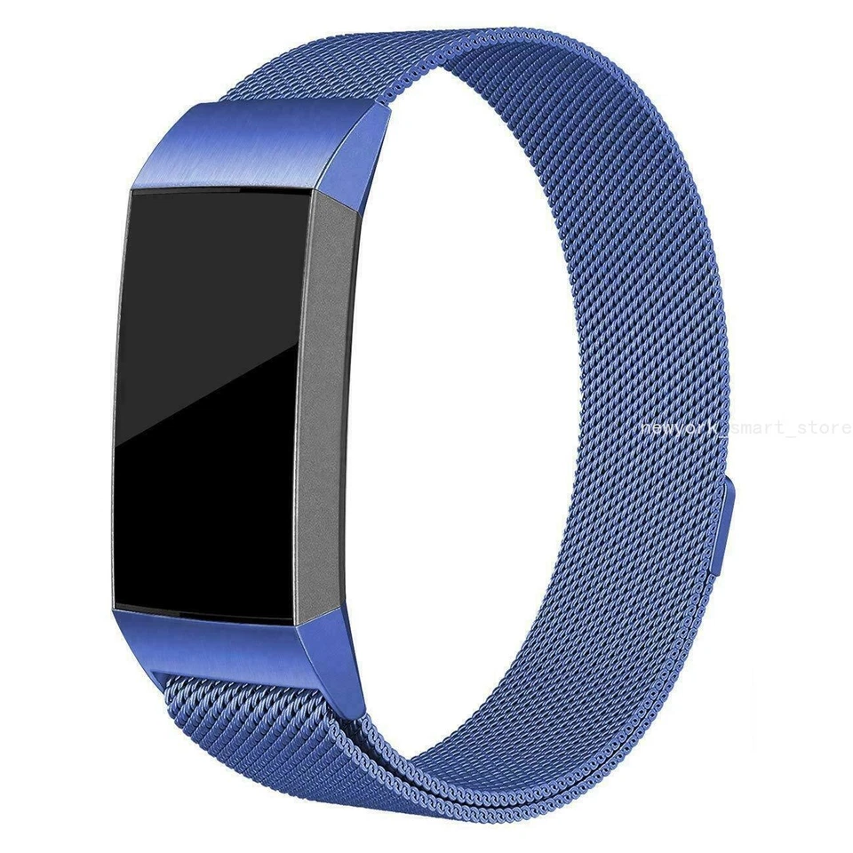 Correa de pulsera milanesa de acero inoxidable de metal para Fitbit Charge 3 4 bandas Foto 2 de 4