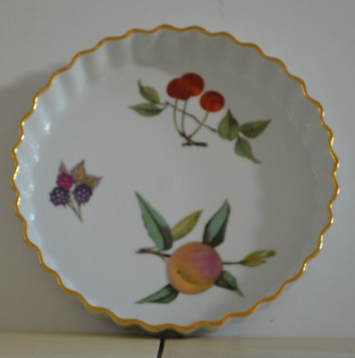 Royal Worcester Evesham Obst Design 7,5'' (19 cm) ''geriffelte Quiche Tarte Flan Schale