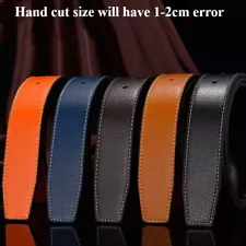 New Leather No Buckle For H 38mm Replacement Belt Mens Shoulder Strap~