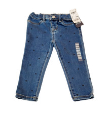 Oshkosh Girl Blue Jeans Hearts Elastic Waist NWT 32.00