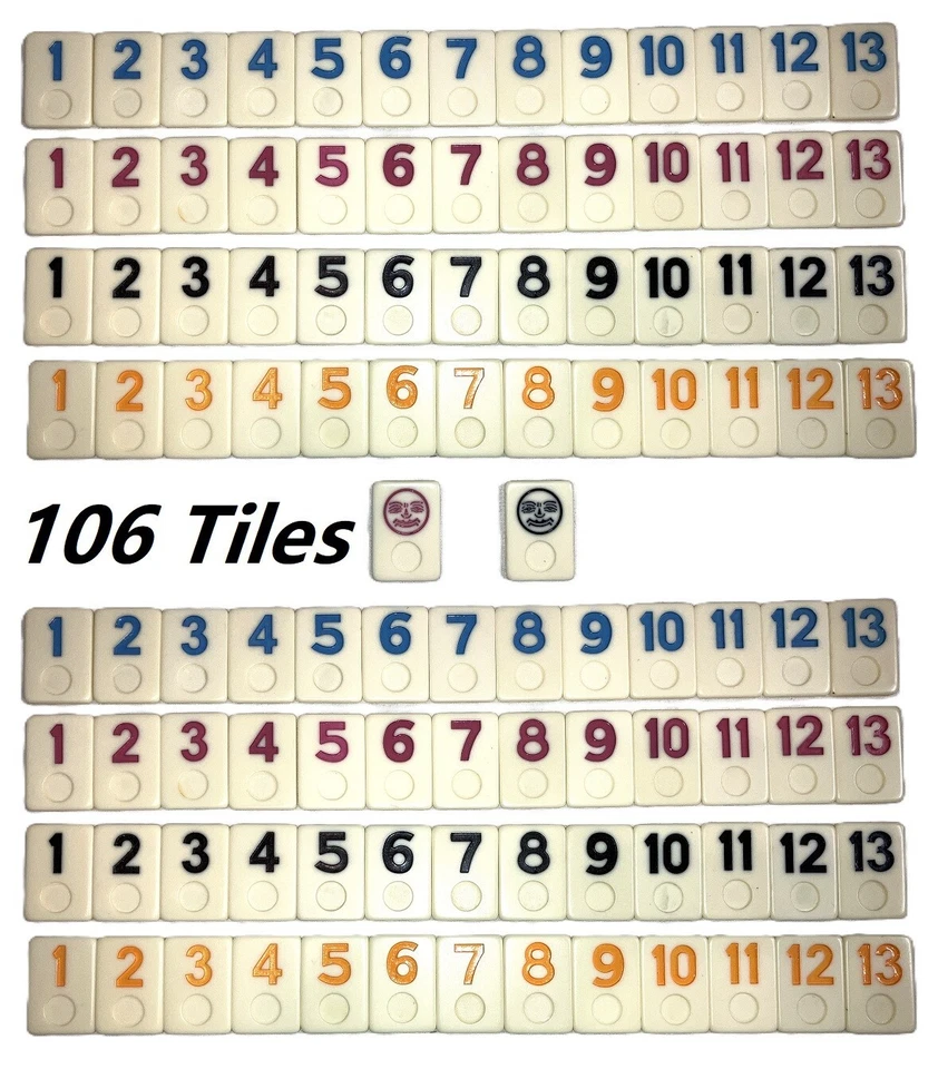 Juego de 4 bastidores de madera Rummy Tiles Games en estuche de aluminio adjunto 106 azulejos envío gratuito Foto 4 de 4